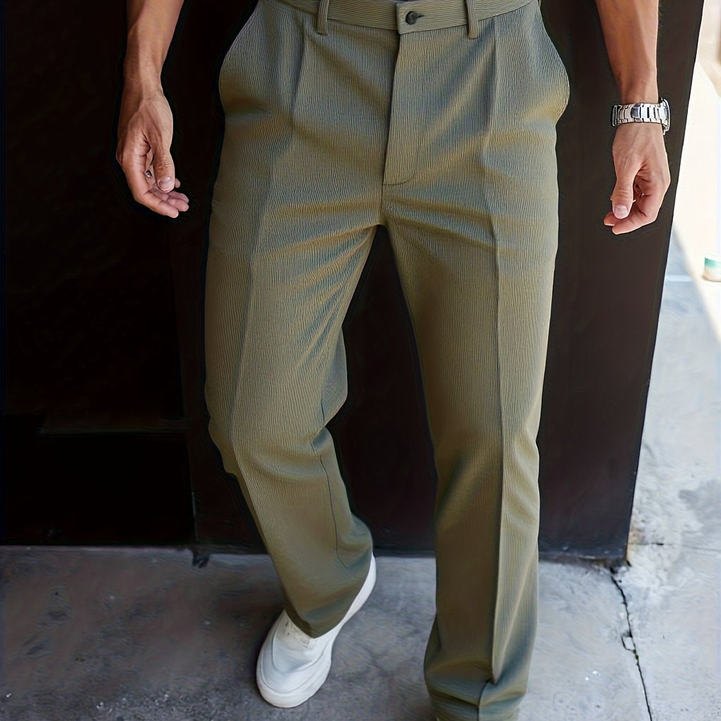 Jared | Tailored Straight-Leg Pants with Side Pockets