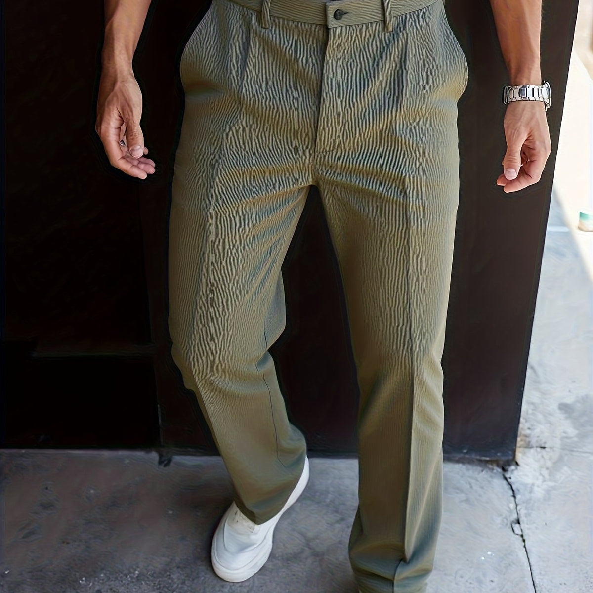 Jared | Tailored Straight-Leg Pants with Side Pockets