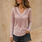 Vela Fringe Top | Cascading V-Neck Layered Fringe 11