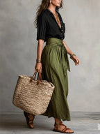 Eloise | Shirt Top & Tie-Waist Skirt Set