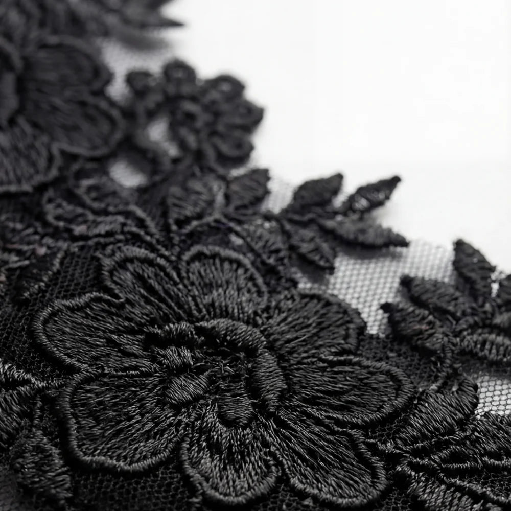 Jenny | Sheer Slip Dress with Lace Appliques