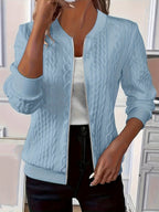 Vera | Cable-Knit Zip-Up Jacket with Baseball Collar