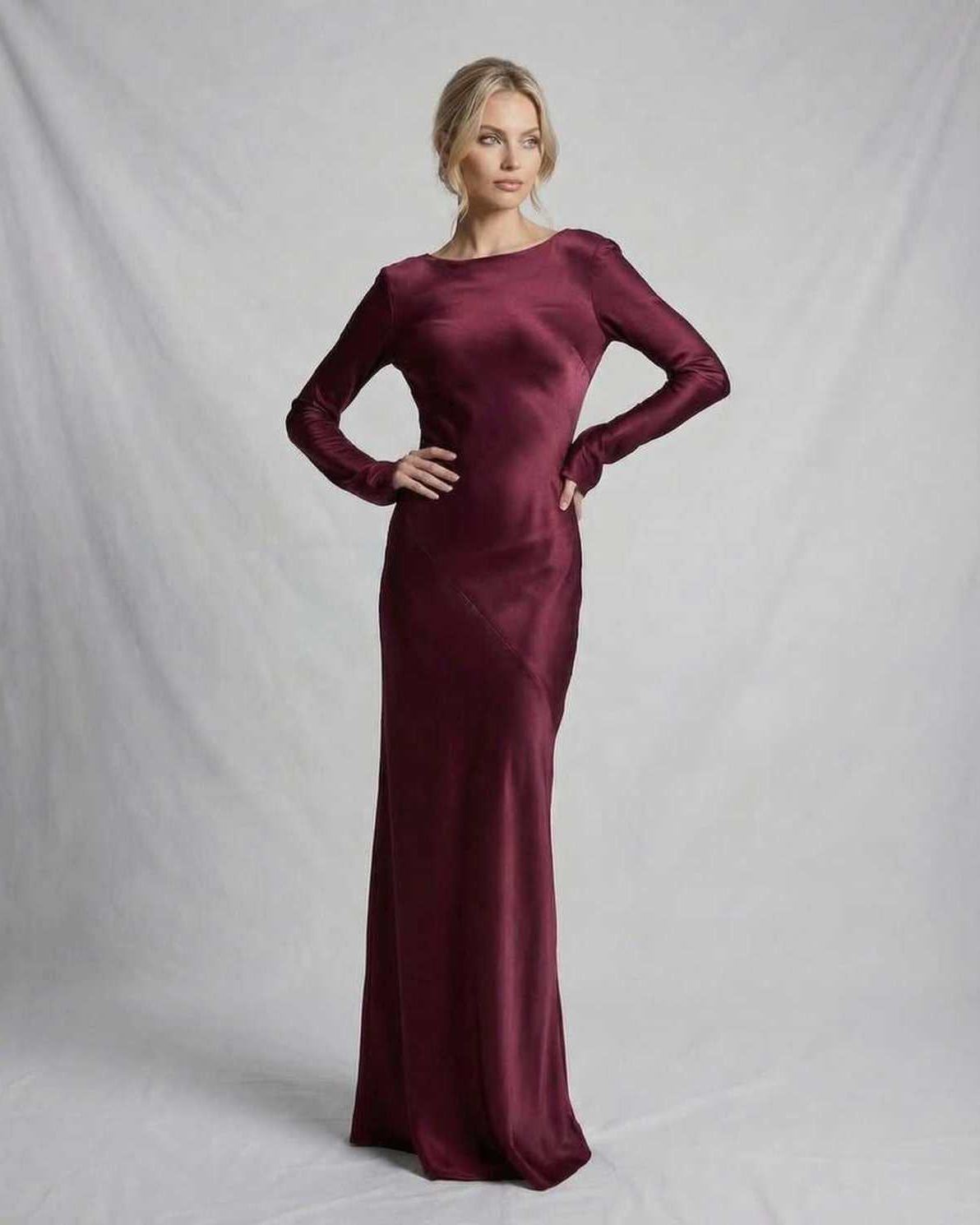 Teagan | Satin Maxi Dress with Draped Low Back