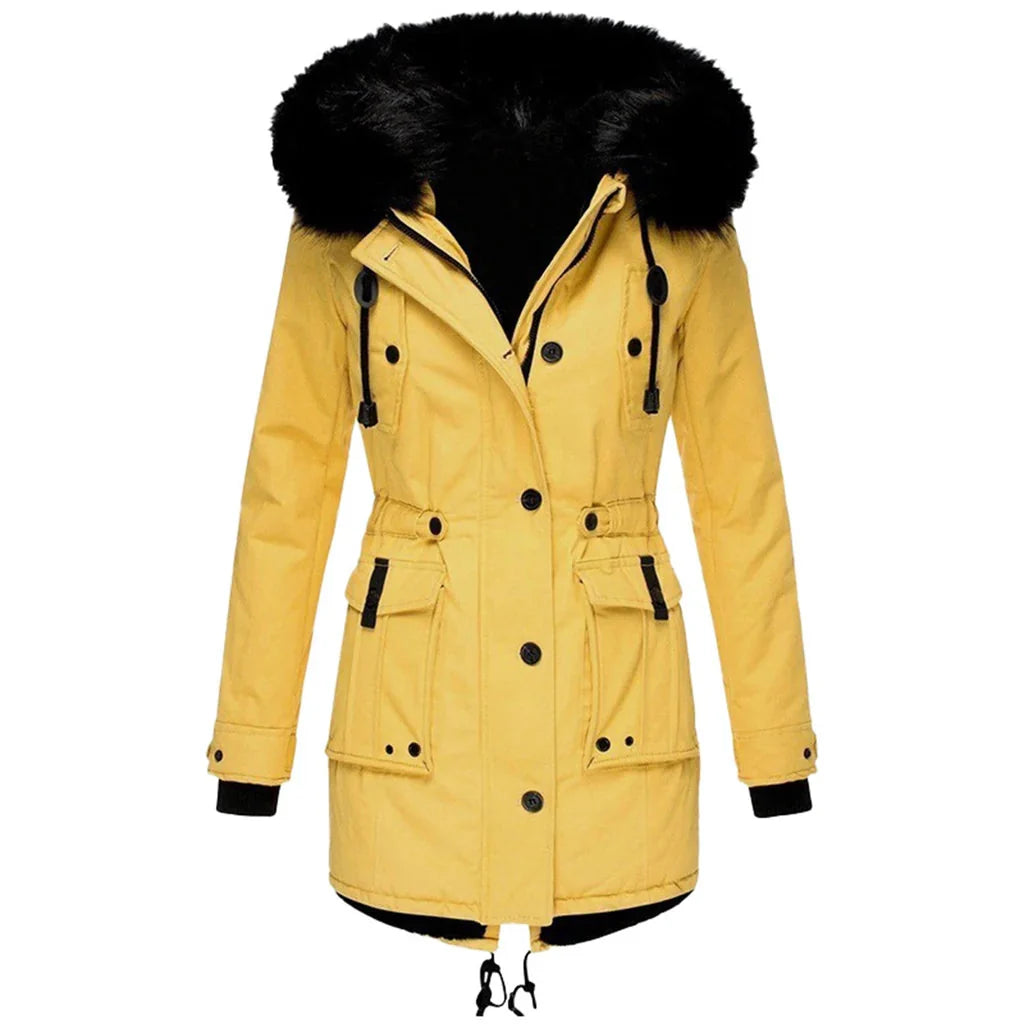 Mila | Parka with Fur-Trim Hood and Drawstring Waist