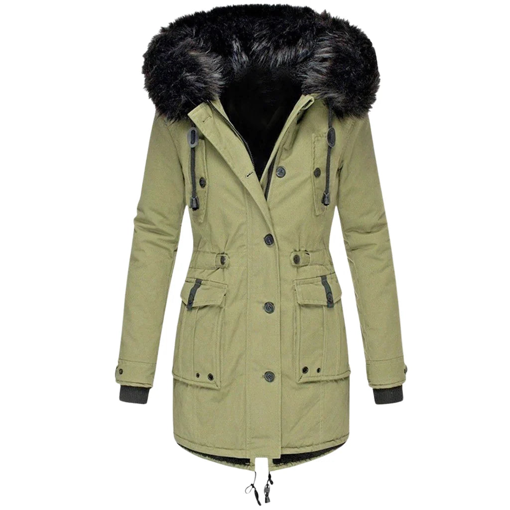 Mila | Parka with Fur-Trim Hood and Drawstring Waist