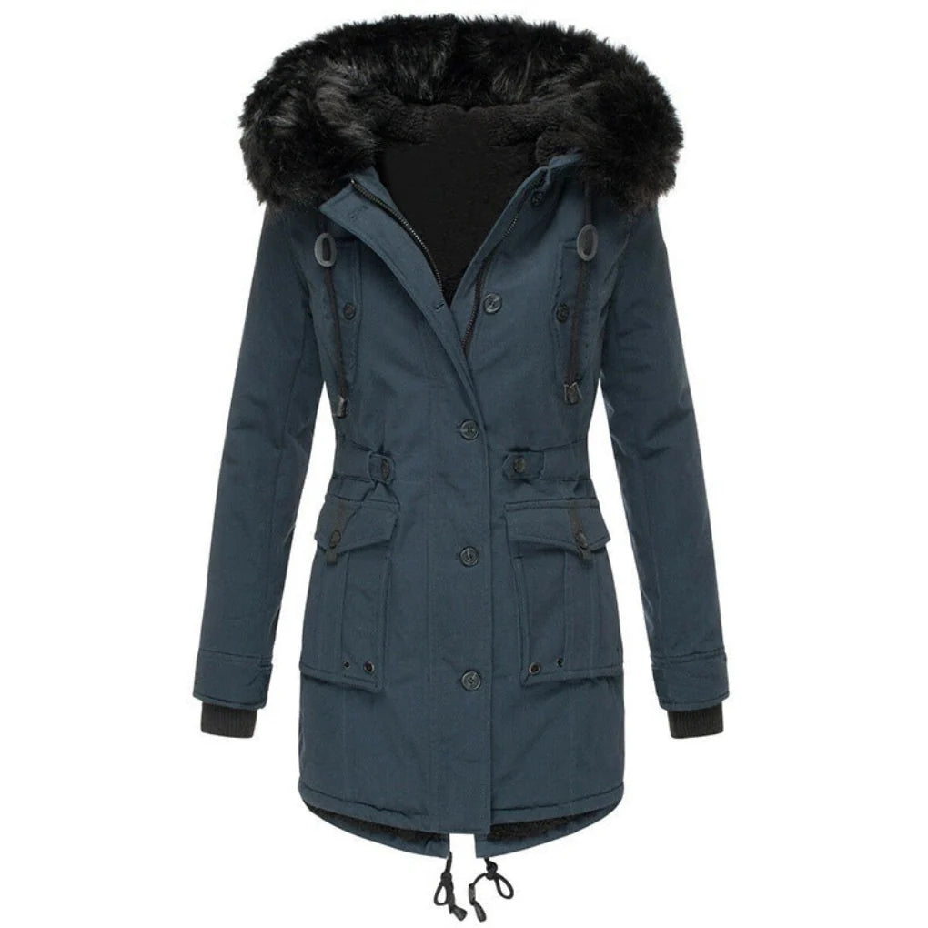 Mila | Parka with Fur-Trim Hood and Drawstring Waist