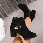 Demi | Block Heel Ankle Boots with Pointed Toe
