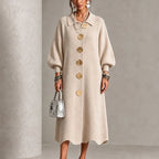Shelby | Ribbed Knit Maxi Dress with Lantern Sleeves