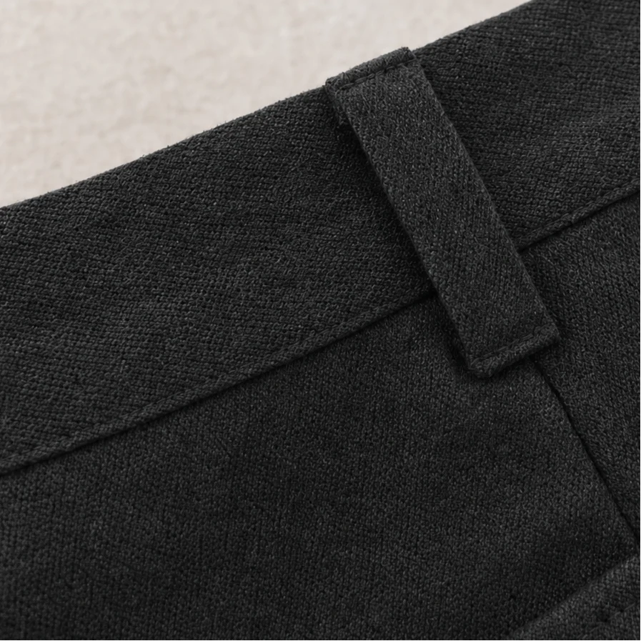 Wynelle Wide-Leg Trousers | High-Waisted, Buttoned, Smooth Polyester 8