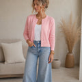 Lainey | Round-Neck Cardigan in Lightweight Knit
