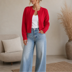 Lainey | Round-Neck Cardigan in Lightweight Knit