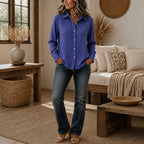 Wynlee White Blouse | Lightweight Crinkle-Crepe, Relaxed Fit 13