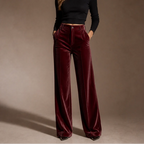 Violet | High-Waisted Wide-Leg Velvet Pants