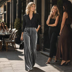Violet | High-Waisted Wide-Leg Velvet Pants