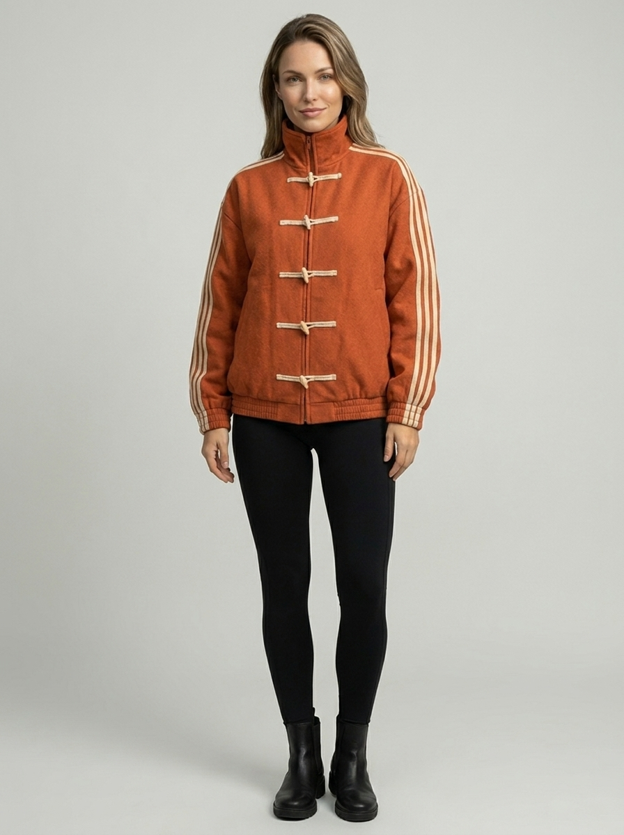 Dana | Bomber Jacket with Stand Collar & Stripes