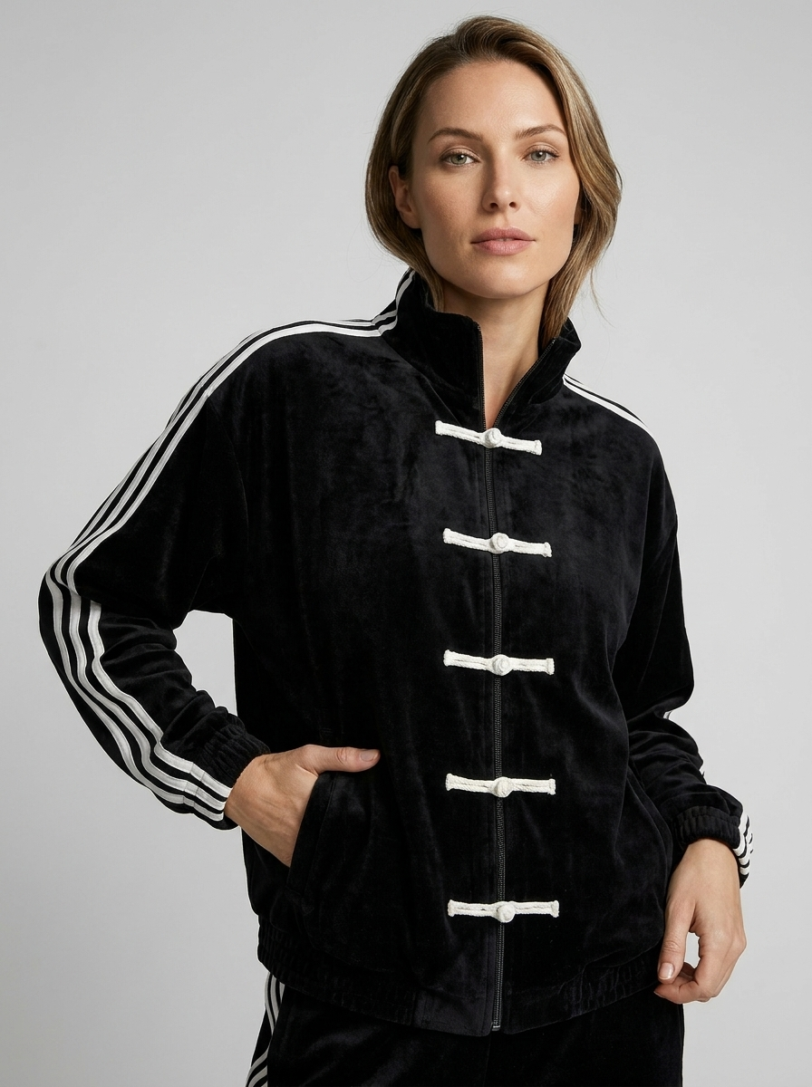 Dana | Bomber Jacket with Stand Collar & Stripes