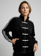 Dana | Bomber Jacket with Stand Collar & Stripes