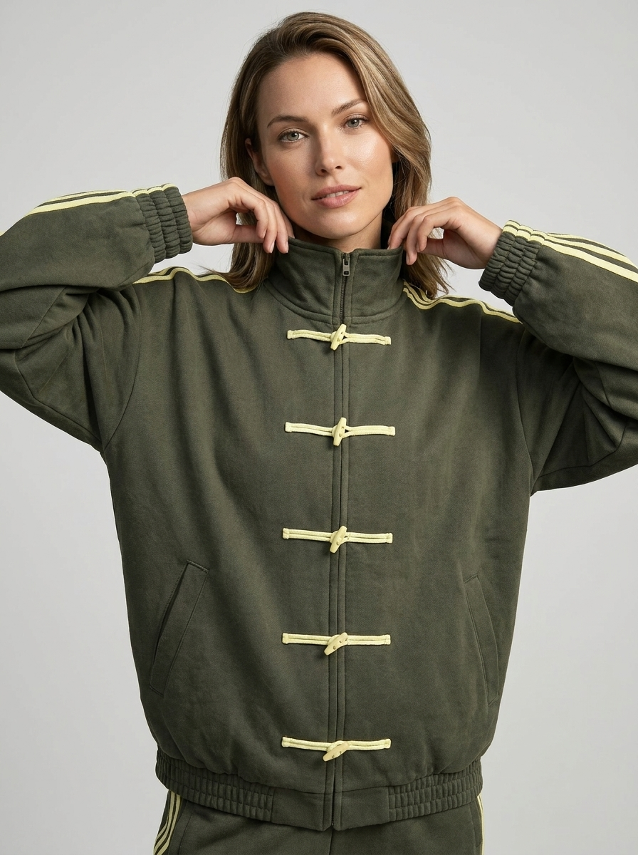 Dana | Bomber Jacket with Stand Collar & Stripes