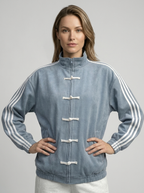 Dana | Bomber Jacket with Stand Collar & Stripes