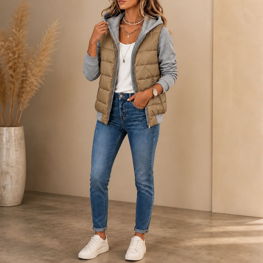 Abbie | Cozy Knit-Sleeve Puffer Jacket