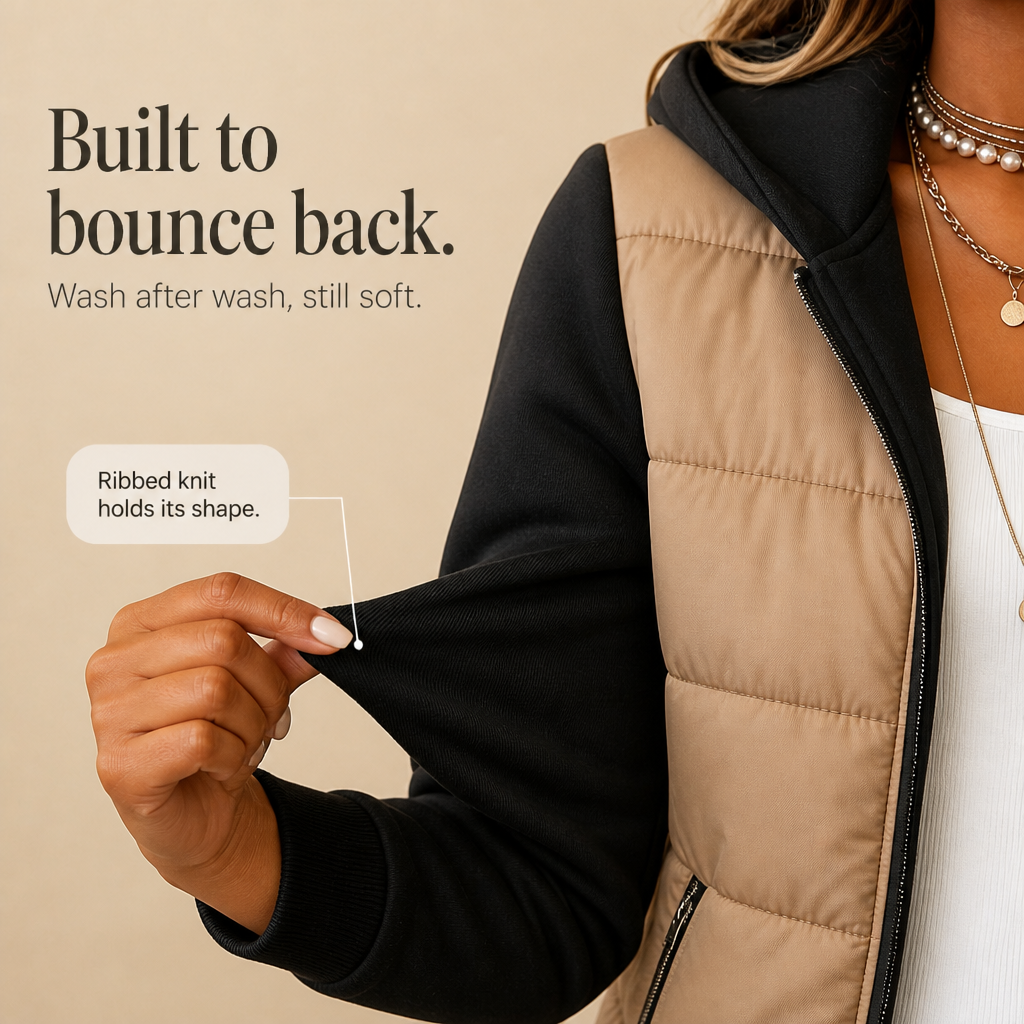 Abbie | Cozy Knit-Sleeve Puffer Jacket