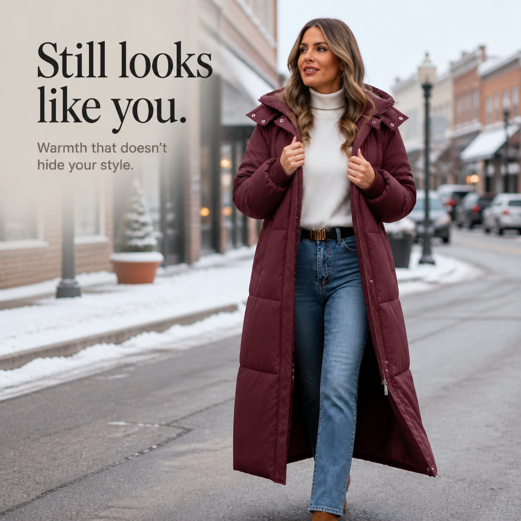 Addie | Cozy Long Hooded Puffer Coat