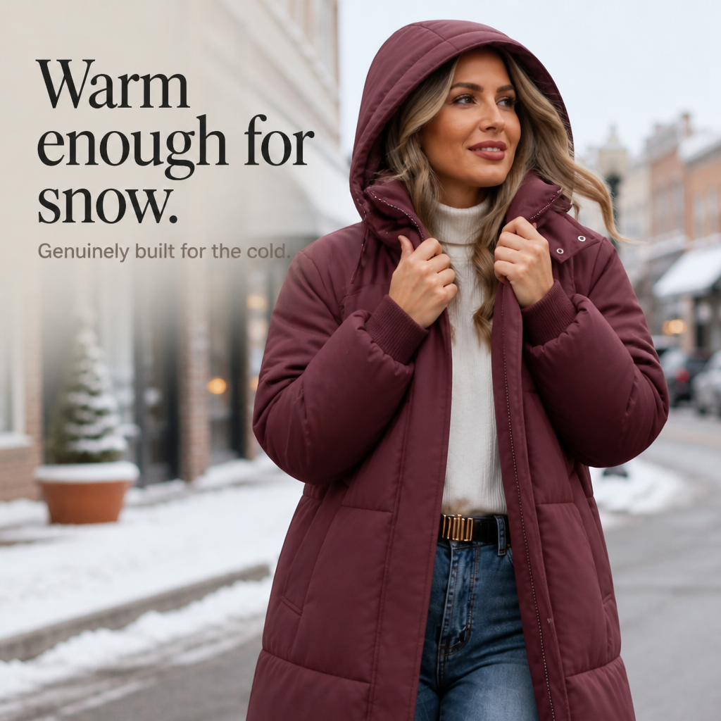 Addie | Cozy Long Hooded Puffer Coat