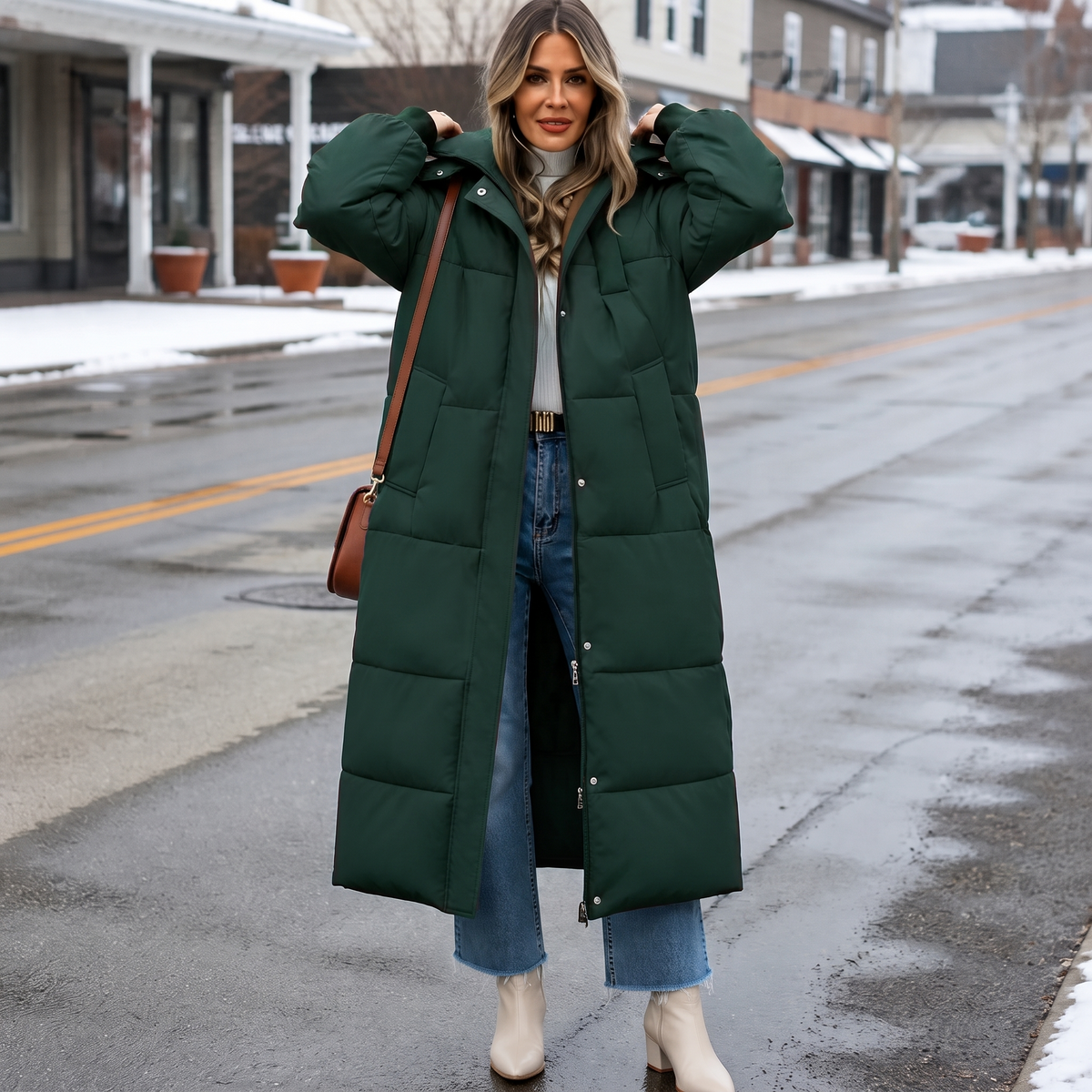 Addie | Cozy Long Hooded Puffer Coat