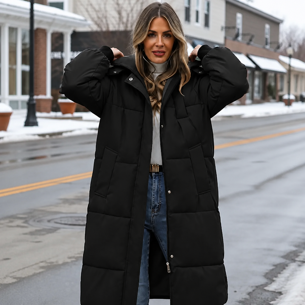 Addie | Cozy Long Hooded Puffer Coat
