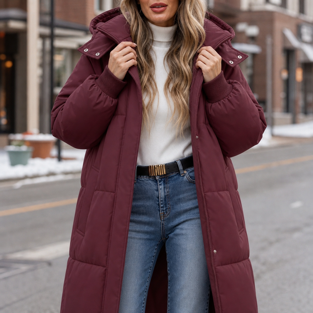 Addie | Cozy Long Hooded Puffer Coat