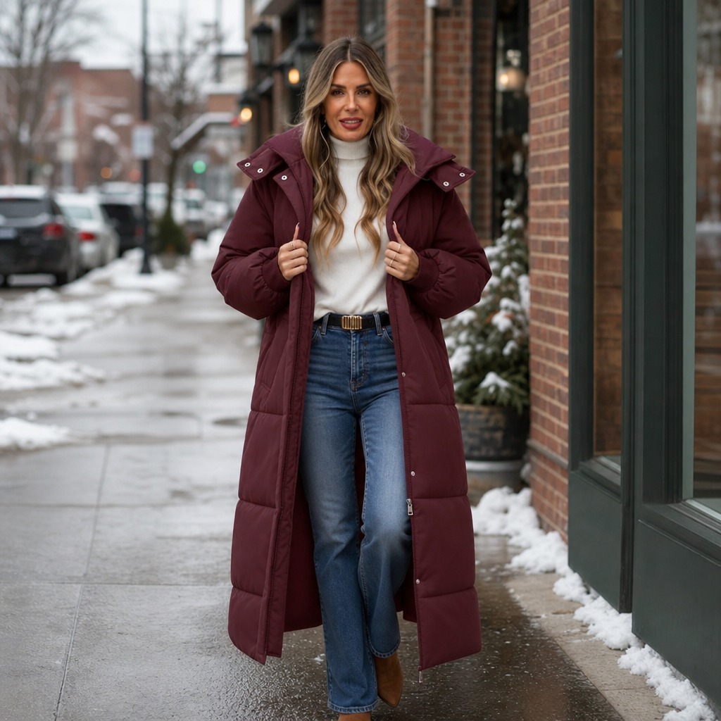 Addie | Cozy Long Hooded Puffer Coat
