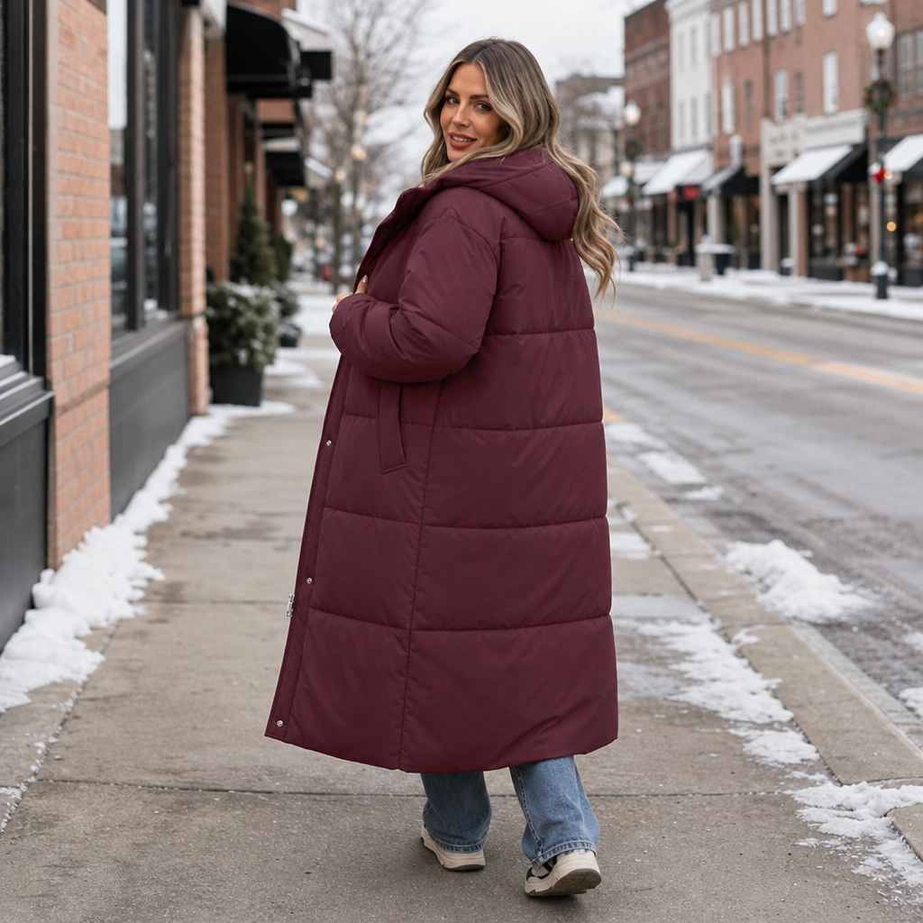 Addie | Cozy Long Hooded Puffer Coat