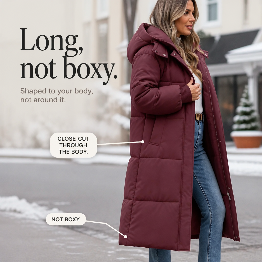 Addie | Cozy Long Hooded Puffer Coat