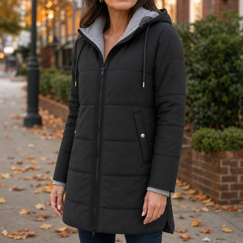 Adele | Cozy Quilted Hooded Coat