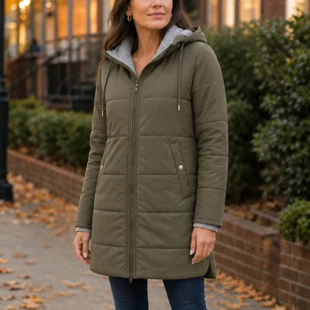 Adele | Cozy Quilted Hooded Coat