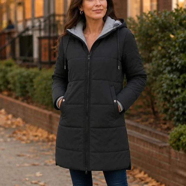 Adele | Cozy Quilted Hooded Coat