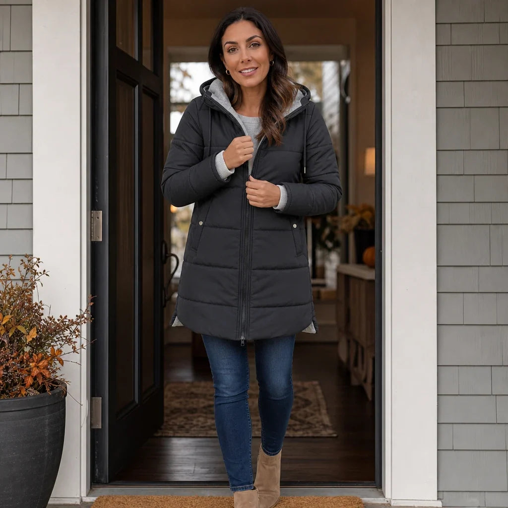 Adele | Cozy Quilted Hooded Coat