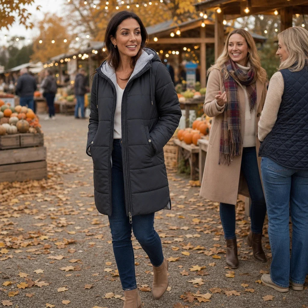 Adele | Cozy Quilted Hooded Coat