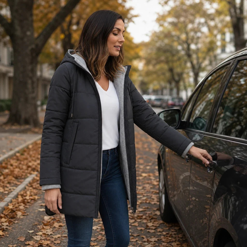 Adele | Cozy Quilted Hooded Coat