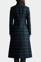 Adrienne | Elegant Plaid Mid-Length Coat