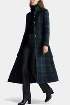 Adrienne | Elegant Plaid Mid-Length Coat
