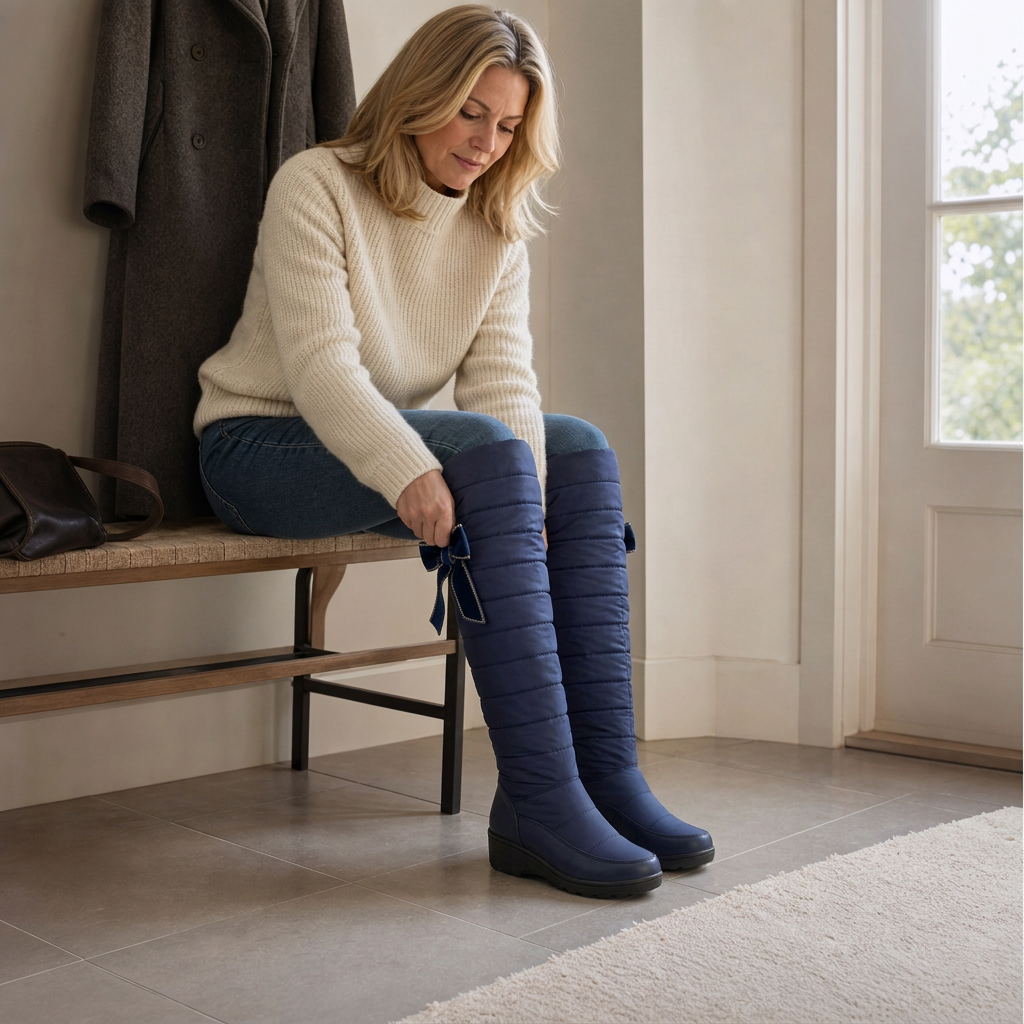 Magdalena | Quilted Pull-On Tall Boots