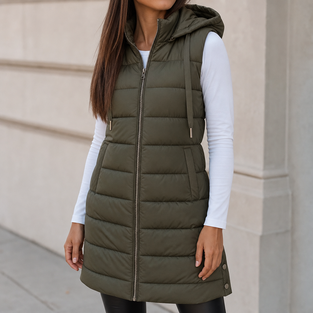 Aimee | Minimal Zip-Up Puffer Vest