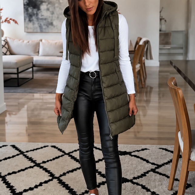 Aimee | Minimal Zip-Up Puffer Vest