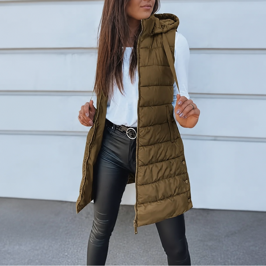 Aimee | Minimal Zip-Up Puffer Vest