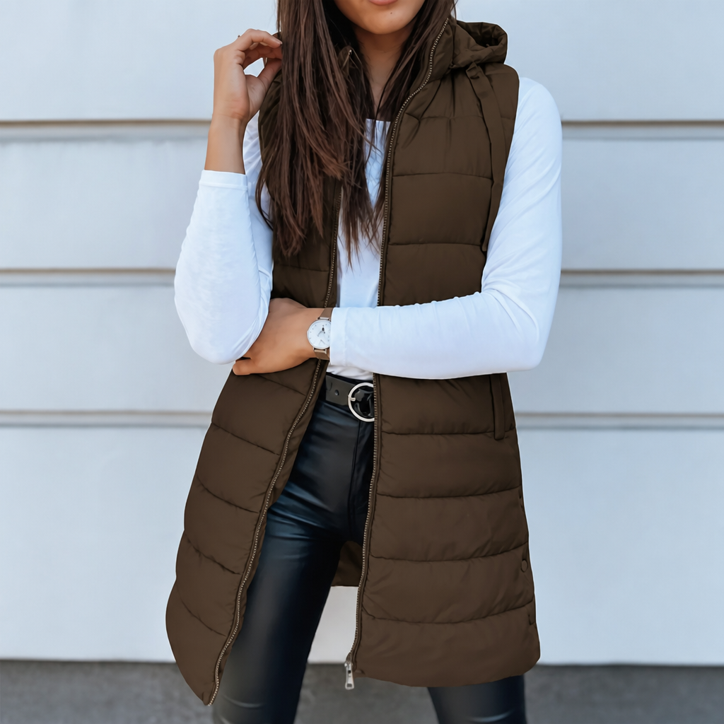 Aimee | Minimal Zip-Up Puffer Vest
