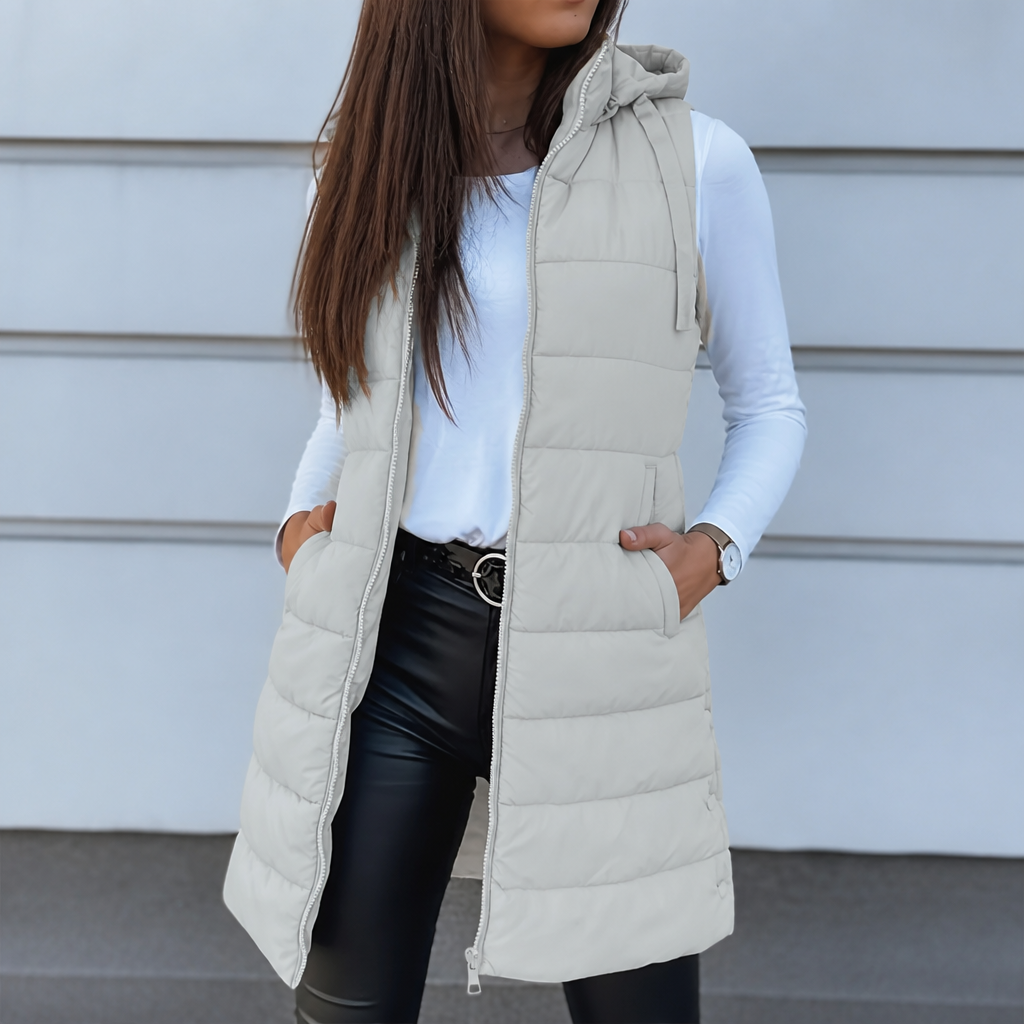 Aimee | Minimal Zip-Up Puffer Vest