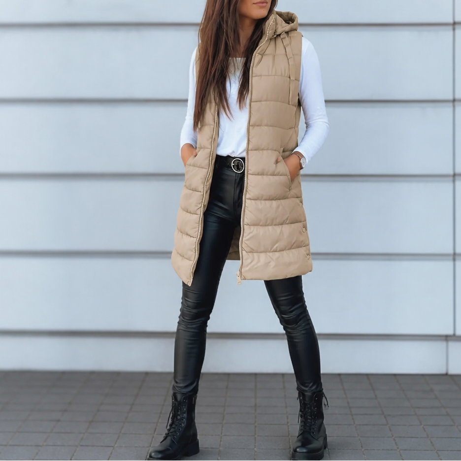 Aimee | Minimal Zip-Up Puffer Vest