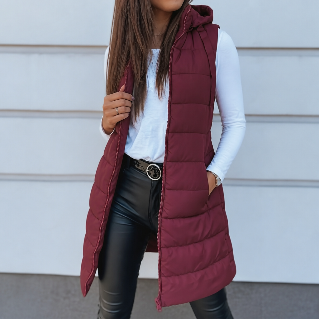 Aimee | Minimal Zip-Up Puffer Vest