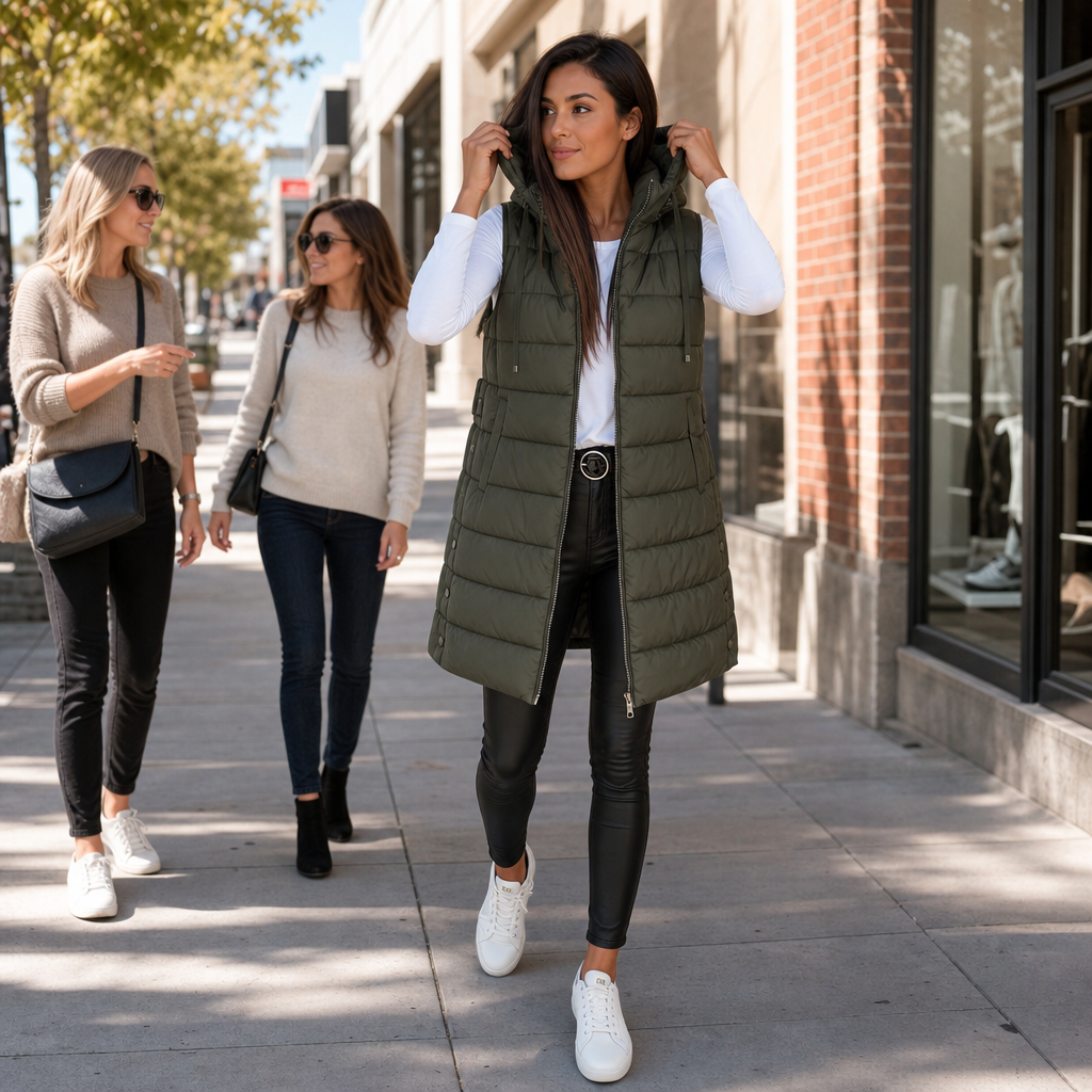 Aimee | Minimal Zip-Up Puffer Vest